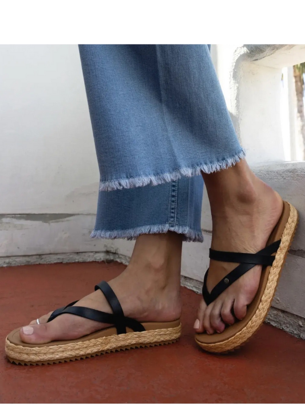 Reef Briwn Braided Espadrille Flip Flop Sandals